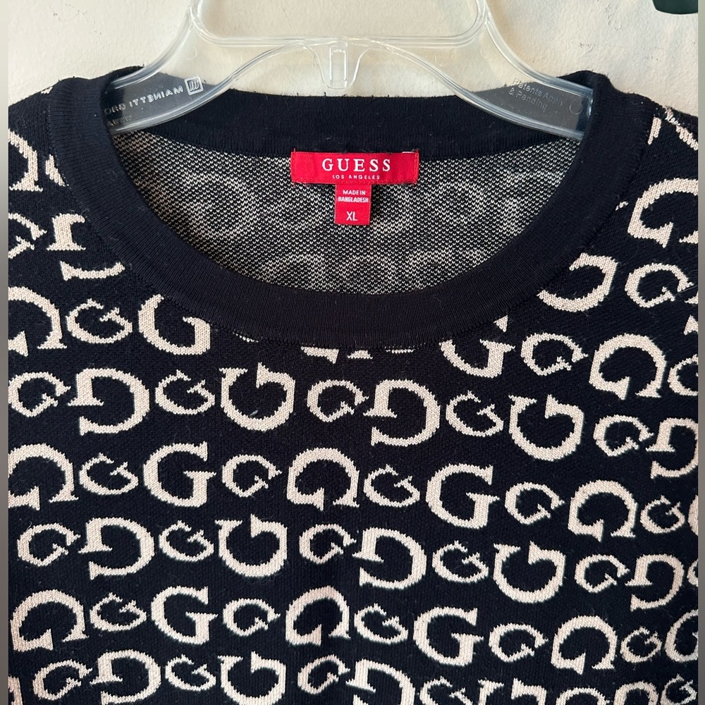 Guess Black and Cream Logo Sweater - Picture 4 of 11